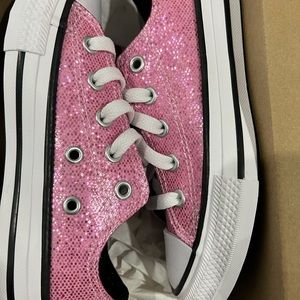 Converse girls youth size 12 pink glitter